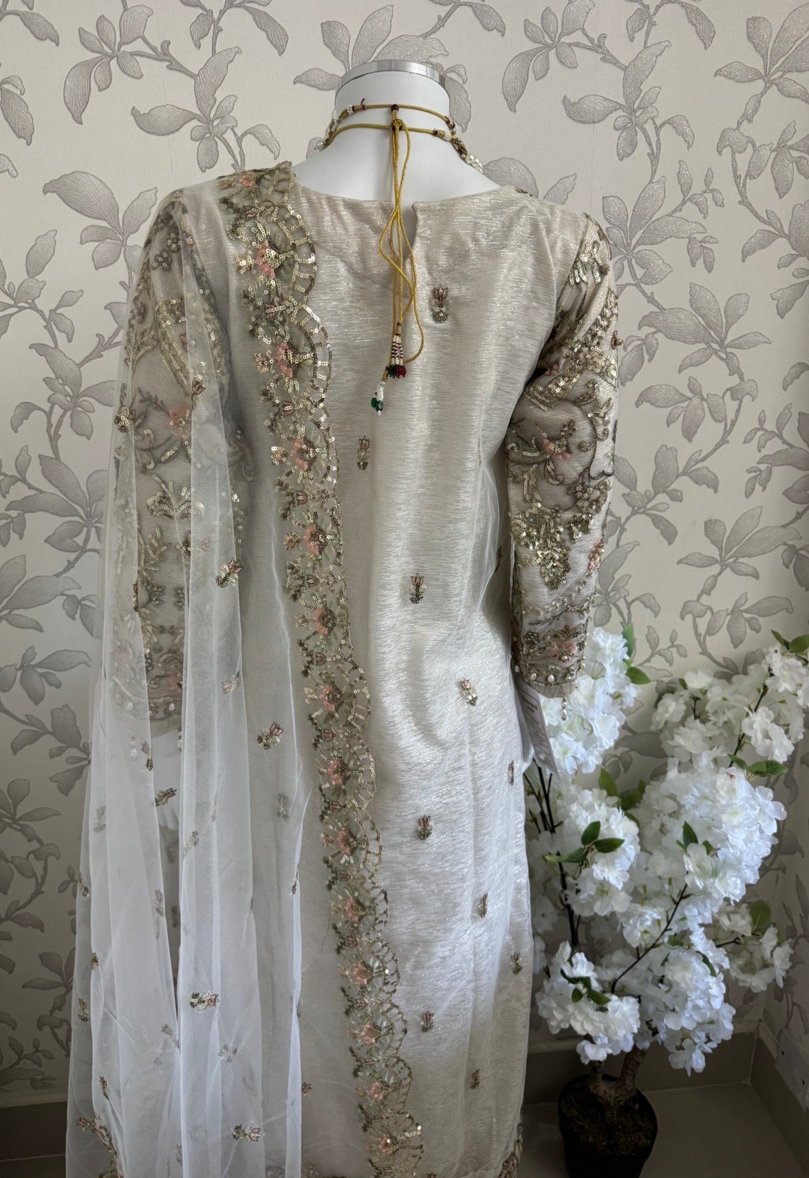 PEARLS -Pearl Champagne Hand-Embellished Luxury 3 pcs Suit