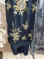 M Prints inspired Embroidered 3-Piece Suit | Pakistani Designer Dress