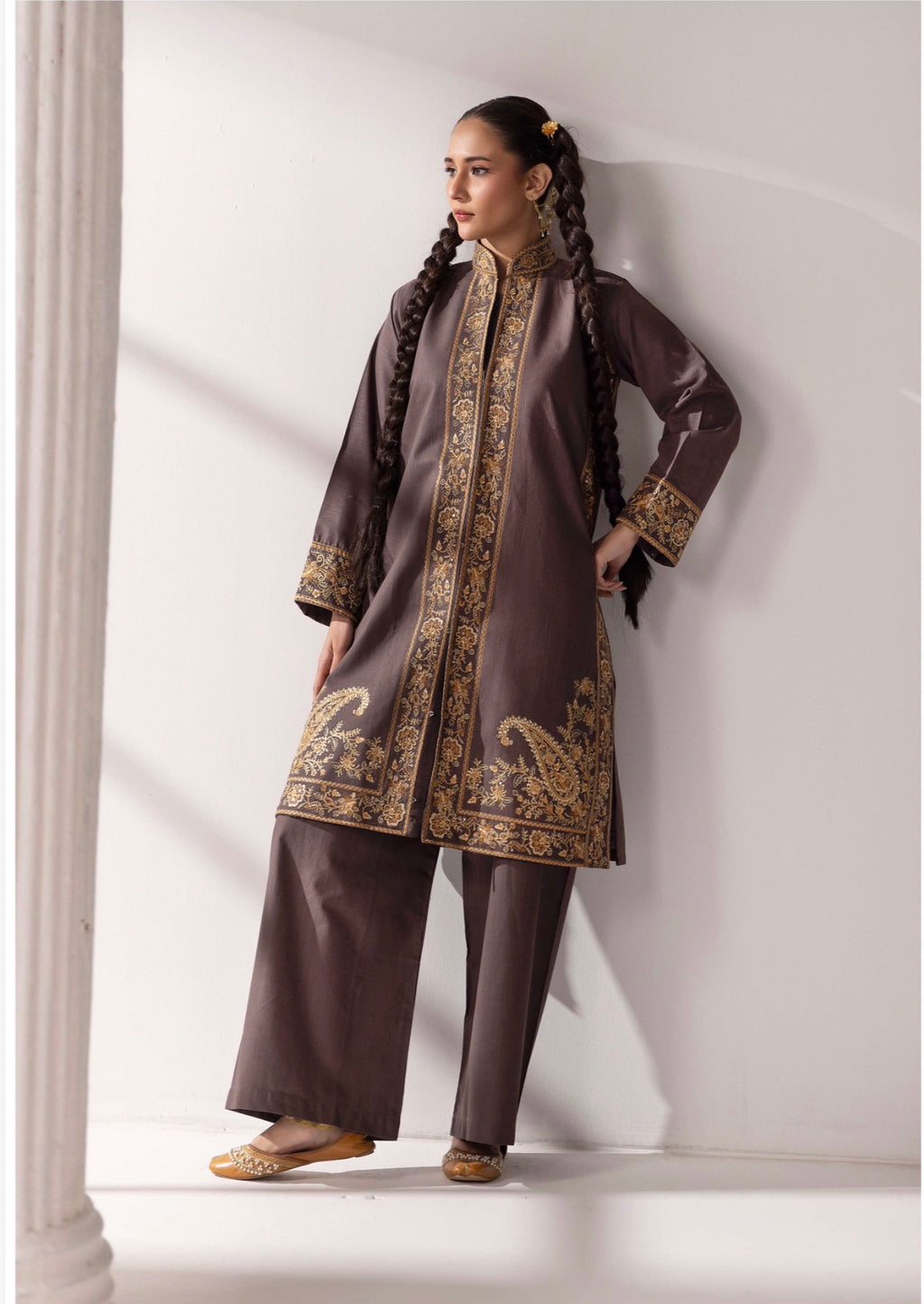 Khaddar Lux Premium Embroidered Suit – 4 Piece Collection