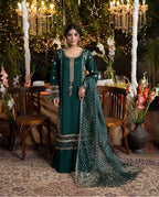 CHAAND RAAT Luxury Embroidered Raw Silk-3 piece suit