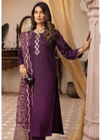 ALARA Luxury Embroidered Viscose with Soft Organza Dupatta-3 Piece suit