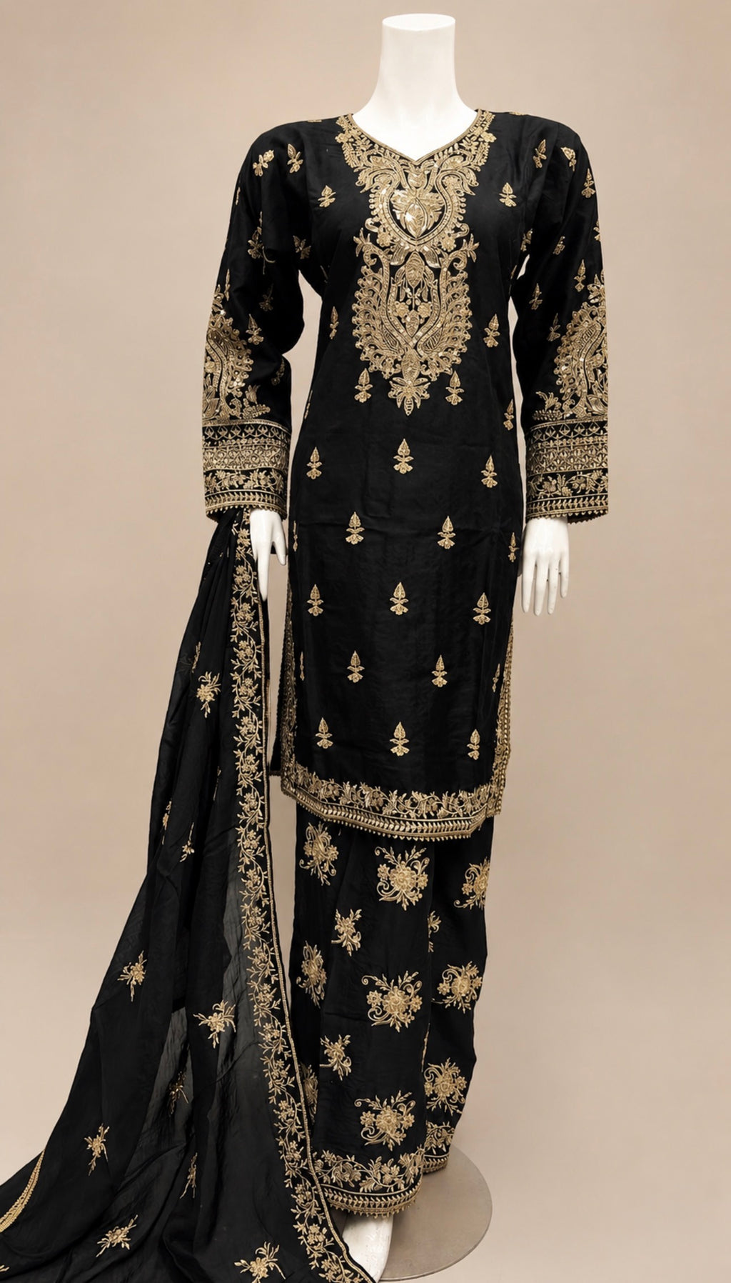 NOOR Luxury Embroidered Viscose -3 Piece Suit