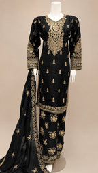 NOOR Luxury Embroidered Viscose -3 Piece Suit