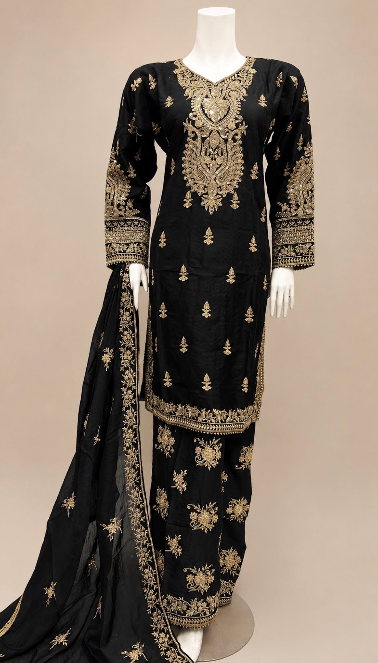 NOOR Luxury Embroidered Viscose -3 Piece Suit