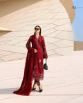Ruby Royale Luxury Embroidered Suit – 3 Piece Collection