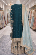 MAAYA Heavy Embroidered Pakistani Gharara Suit with Organza Dupatta