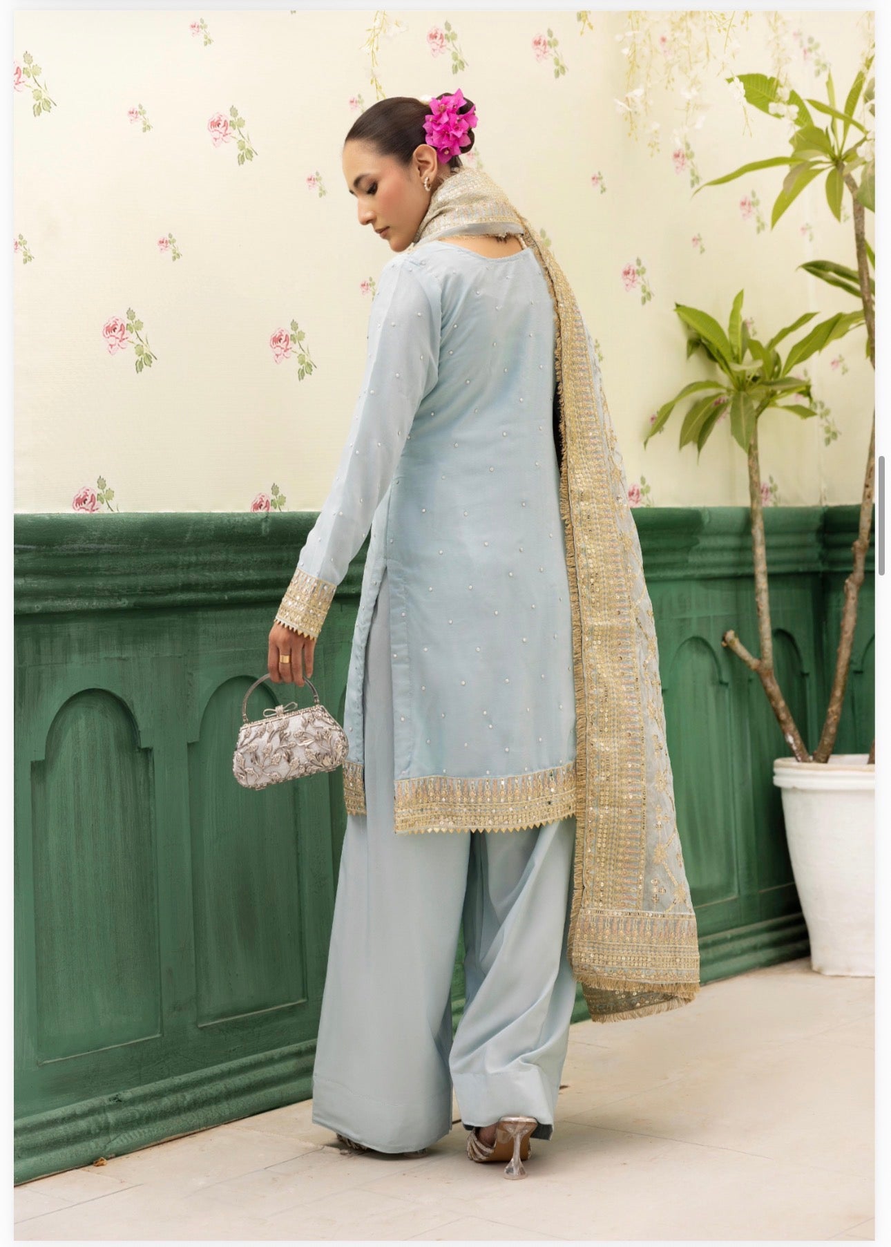 HAYA….Luxury 3 pcs embroidered chiffon suit
