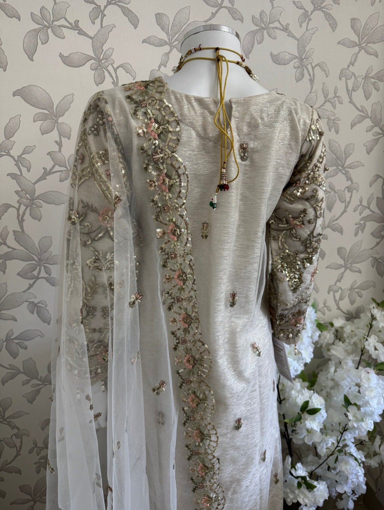 PEARLS -Pearl Champagne Hand-Embellished Luxury 3 pcs Suit