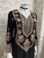 Black Embroidered Pakistani 3 Piece Suit – Luxury Eid Festive Wear