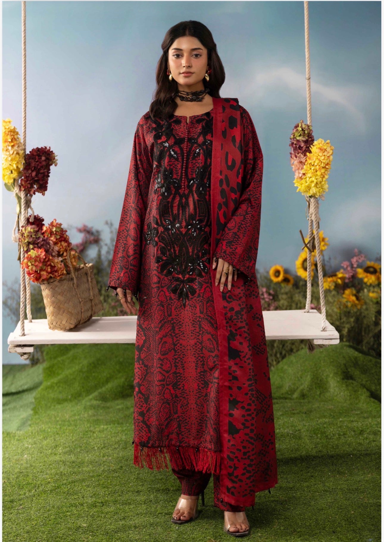 M Prints Luxury Embroidered 3 Piece Suit Collection