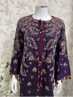 HUSN-E-EID Plum Purple Embroidered Luxury-3 Piece Suit