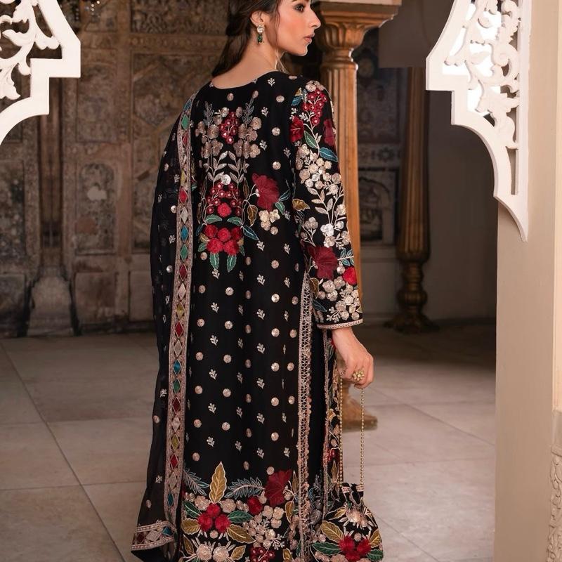 MAHNAAZ…Luxury Embroidered chiffon suit