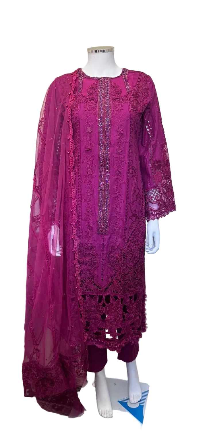 Luxury Embroidered 3 piece Lawn Suit for Eid & Special Occasions
