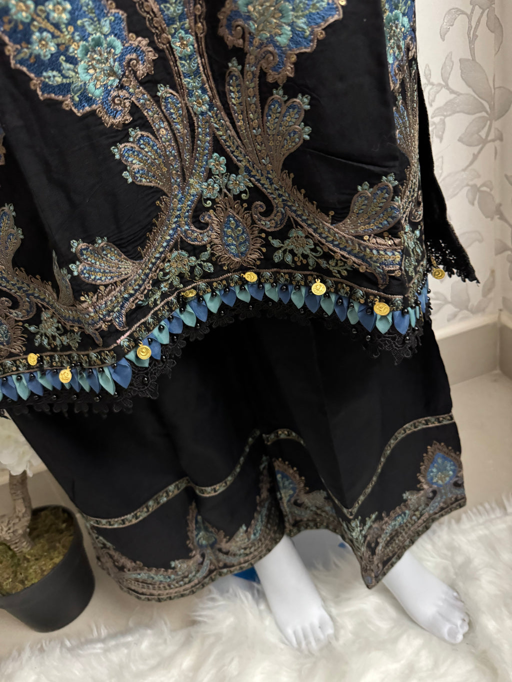 M Prints 6B inspired Embroidered 3-Piece Suit | Pakistani Designer Dress