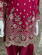 Fuchsia Pink Embroidered Pakistani 3 Piece Suit– Luxury Eid Festive Wear