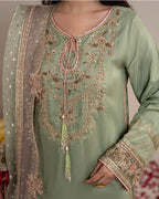 CHAAND RAAT Luxury Embroidered Raw Silk Suit – 3 Piece Collection