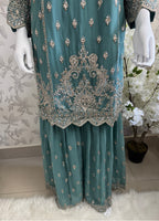 SAFFA Luxury Embroidered Chiffon Suit – 3 Piece Collection