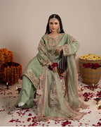 CHAAND RAAT Luxury Embroidered Raw Silk Suit – 3 Piece Collection
