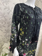 Black Floral Embroidered Lawn Suit – Luxury Pakistani 3 Piece Set with net Dupatta