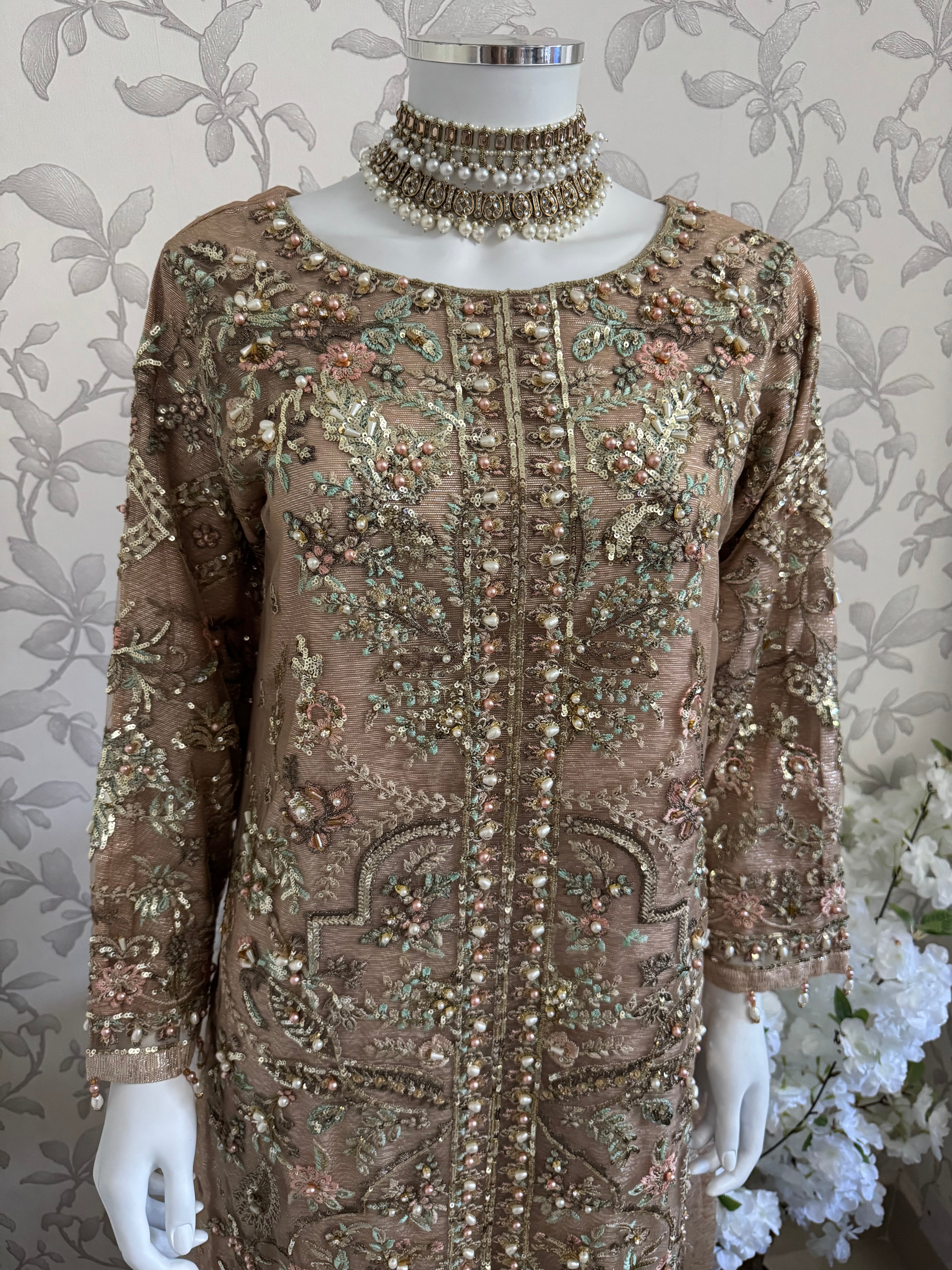 PEARLS Luxury Hand-Embellished Pakistani 3 piece Suit