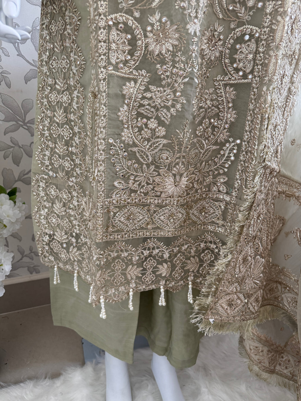 AFROZ Embroidered Organza Suit | Pakistani Wedding & Formal Dress