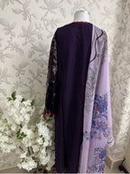 HUSN-E-EID Plum Purple Embroidered Luxury-3 Piece Suit