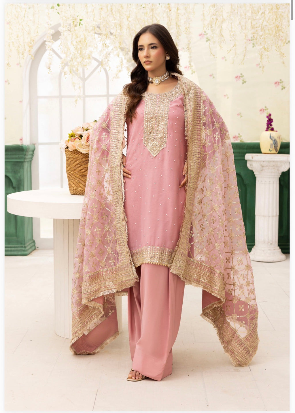 HAYA….Luxury 3 pcs embroidered chiffon suit