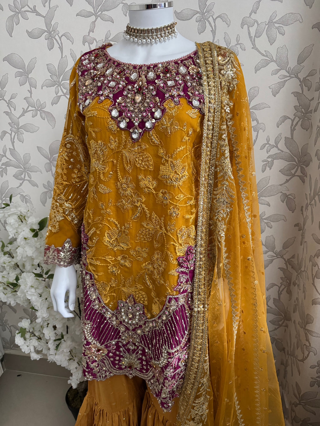 IMROZIAA Embroidered Gharara Suit | Pakistani Designer Wedding Dress