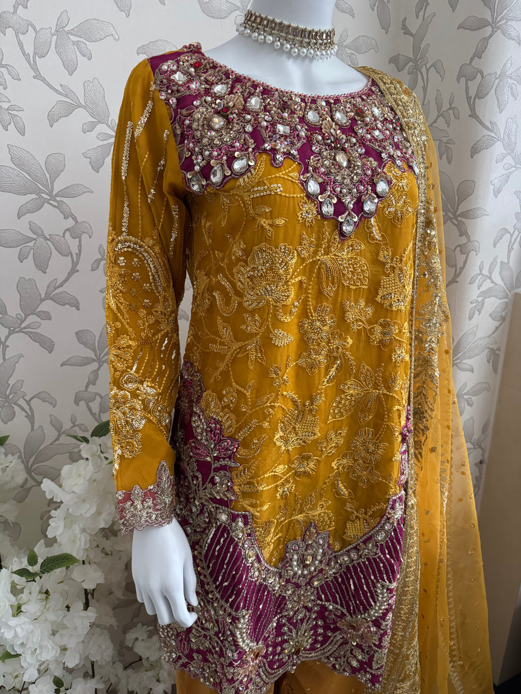 IMROZIAA Embroidered Gharara Suit | Pakistani Designer Wedding Dress