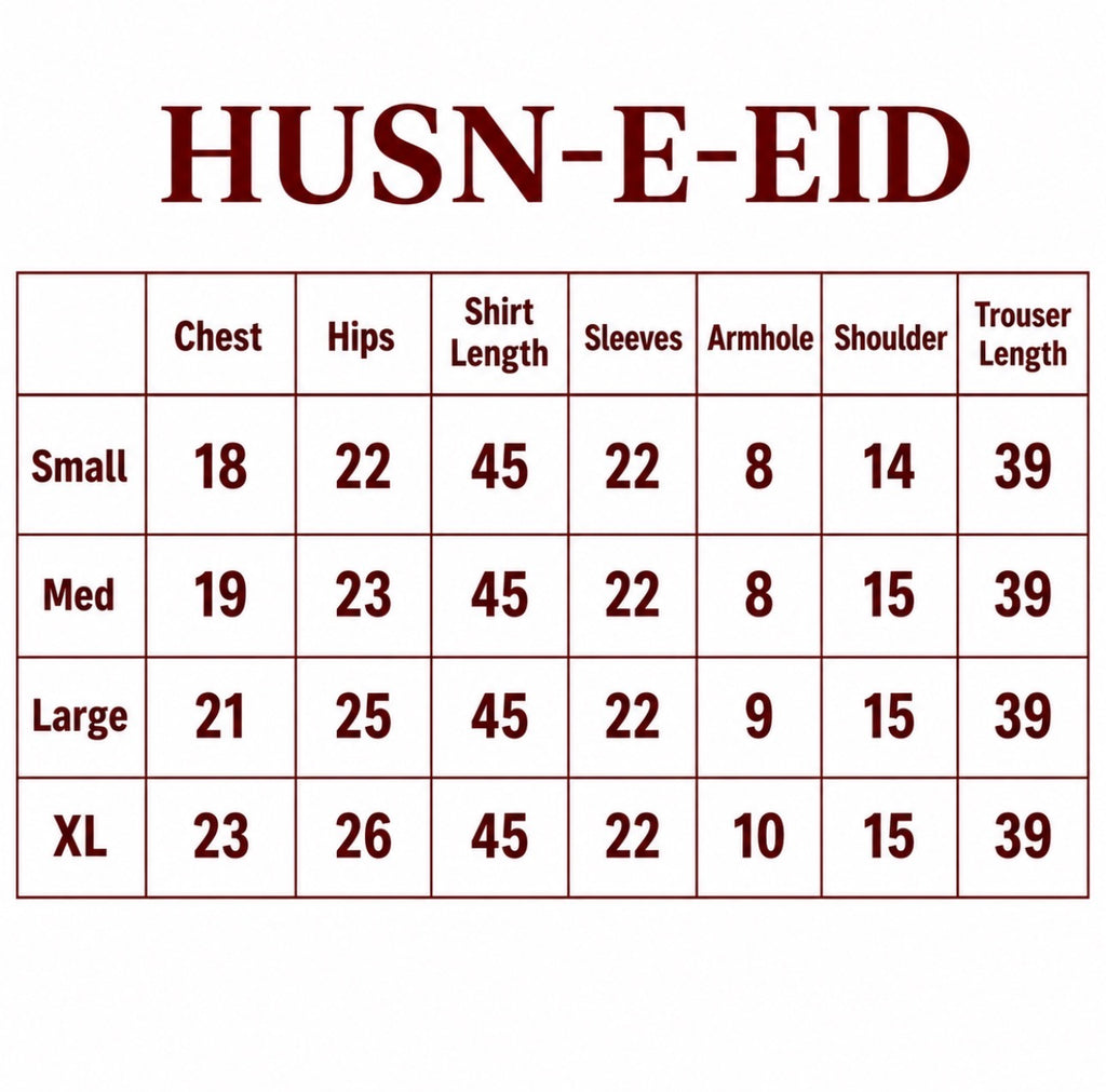 HUSN-E-EID Maroon Embroidered Pakistani 3 piece suit