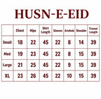 HUSN-E-EID Maroon Embroidered Pakistani 3 piece suit