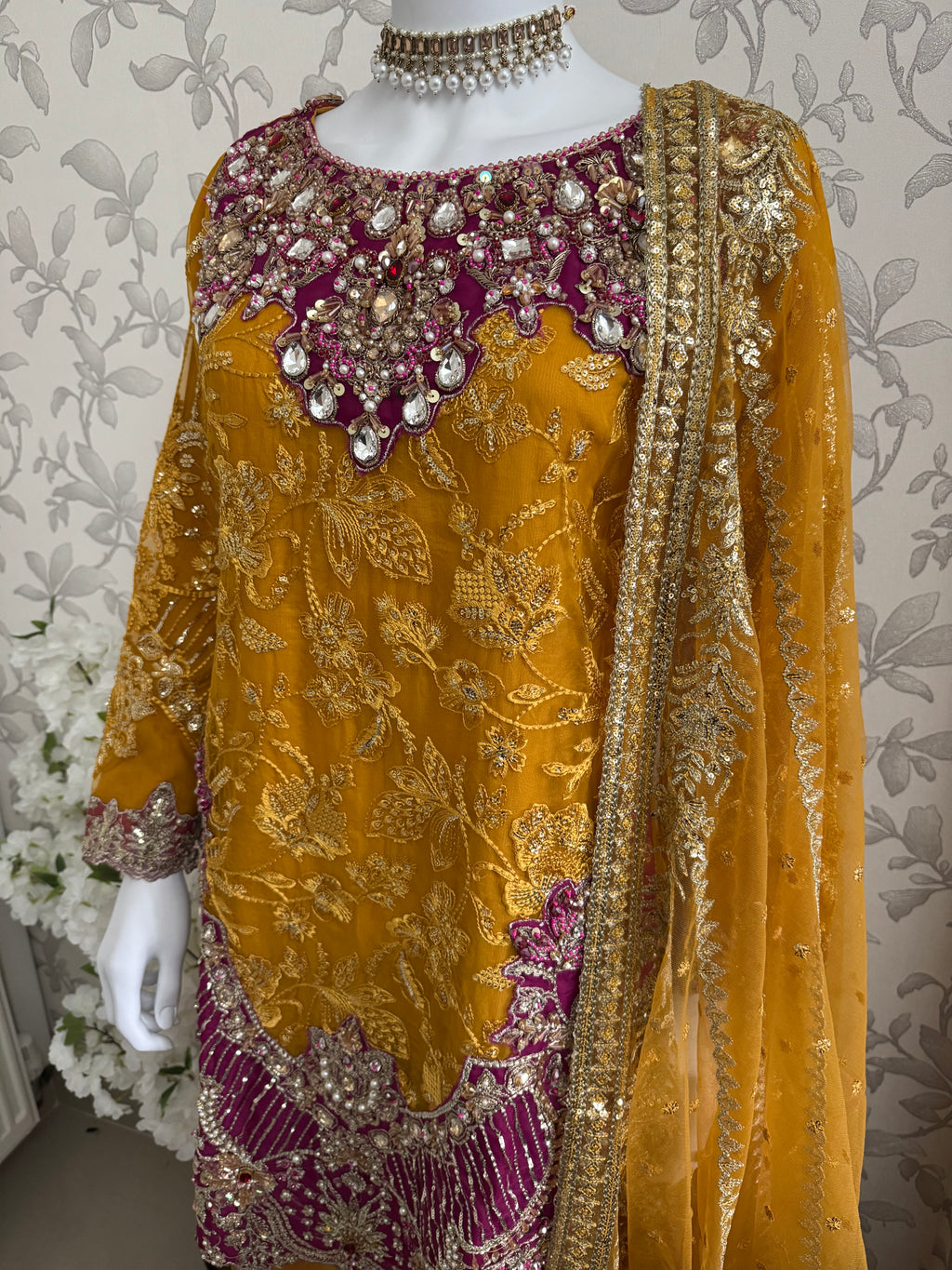 IMROZIAA Embroidered Gharara Suit | Pakistani Designer Wedding Dress
