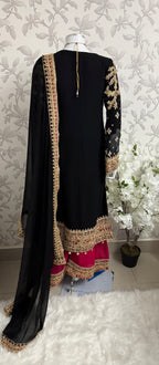 AYLAA Luxury Embroidered Chiffon Suit – 3 Piece Collection