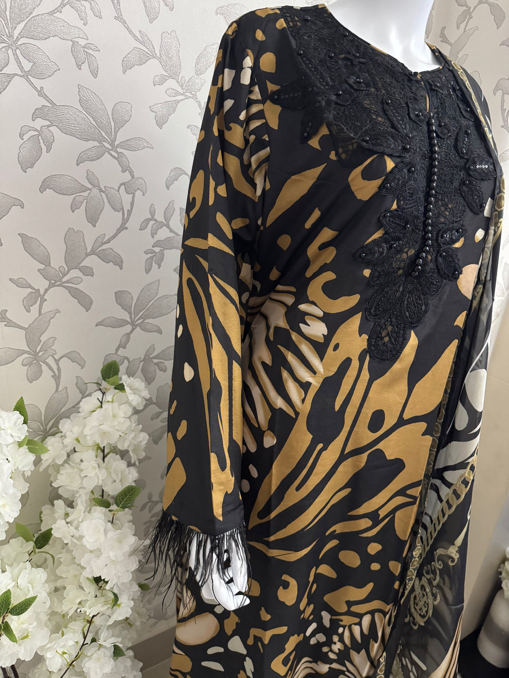 M Prints inspired Embroidered 3-Piece Suit | Pakistani Designer Dress