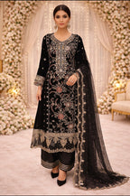 MAHRUKH  heavy Embroidered 3-piece velvet Suit| Pakistani Wedding & Party Wear