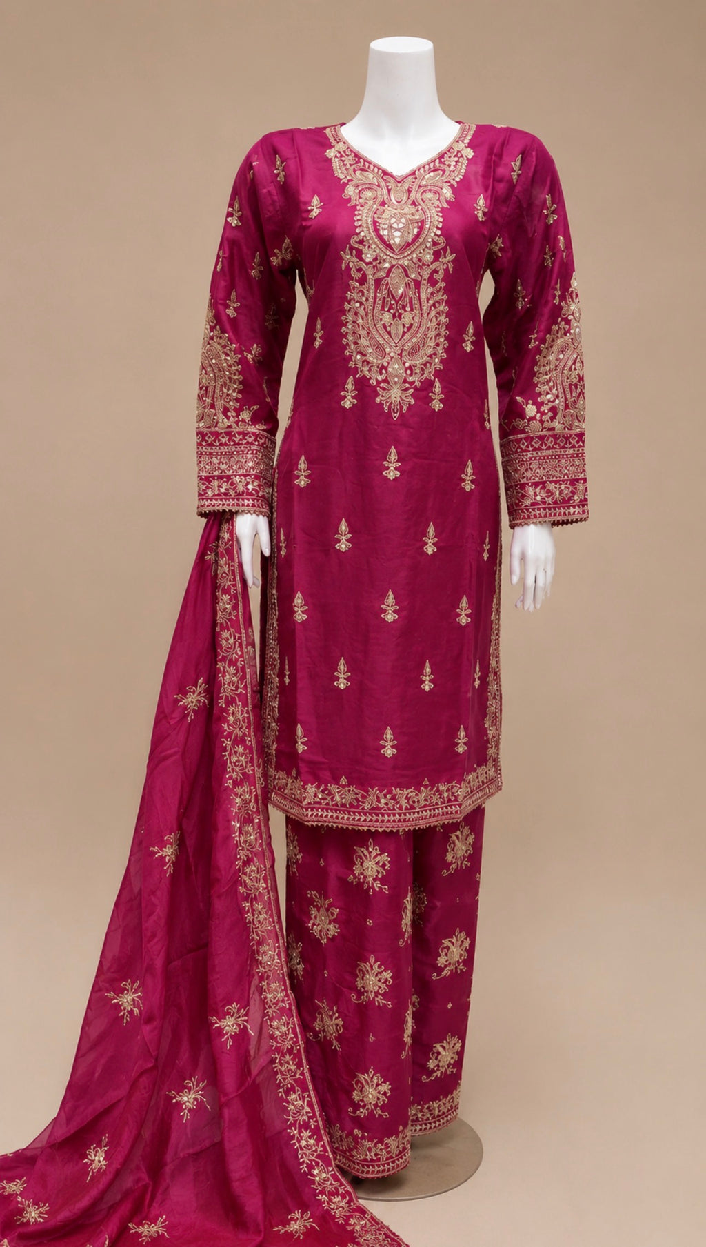 NOOR Luxury Embroidered Viscose -3 Piece Suit