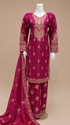 NOOR Luxury Embroidered Viscose -3 Piece Suit