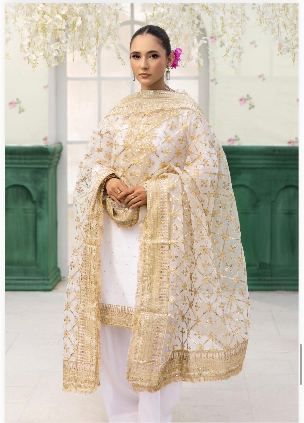 HAYA….Luxury 3 pcs embroidered chiffon suit
