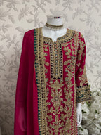 AYLAA Luxury Embroidered Chiffon Suit – 3 Piece Collection