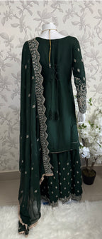 SAFFA Luxury Embroidered Chiffon Suit – 3 Piece Collection