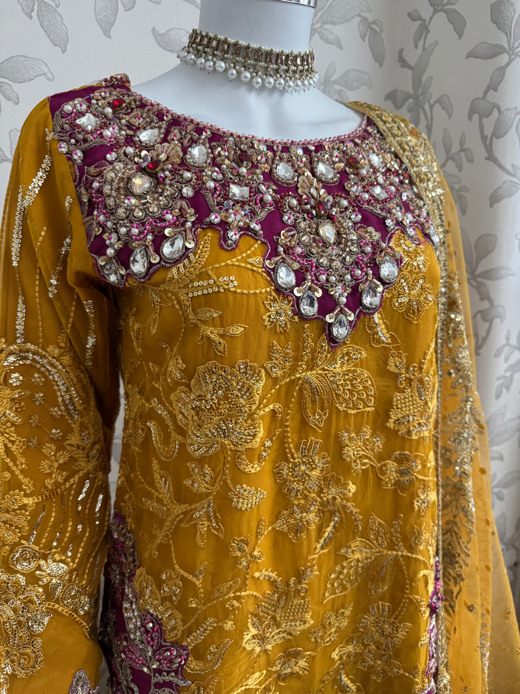 IMROZIAA Embroidered Gharara Suit | Pakistani Designer Wedding Dress