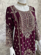 SAFFA Luxury Embroidered Chiffon Suit – 3 Piece Collection