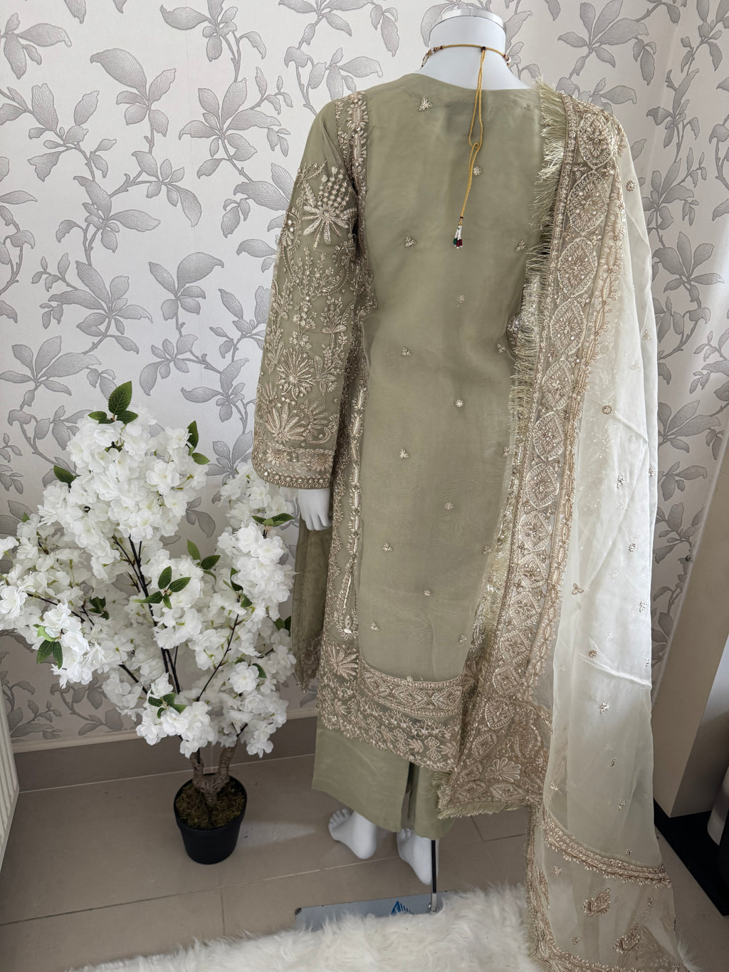 AFROZ Embroidered Organza Suit | Pakistani Wedding & Formal Dress