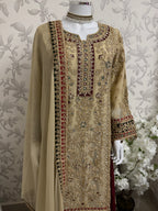 AYLAA Luxury Embroidered Chiffon Suit – 3 Piece Collection