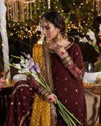 CHAAND RAAT Luxury Embroidered Raw Silk Suit – 3 Piece Collection