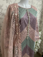 Pastel Bloom Luxury Lawn Suit – 3 Piece Collection