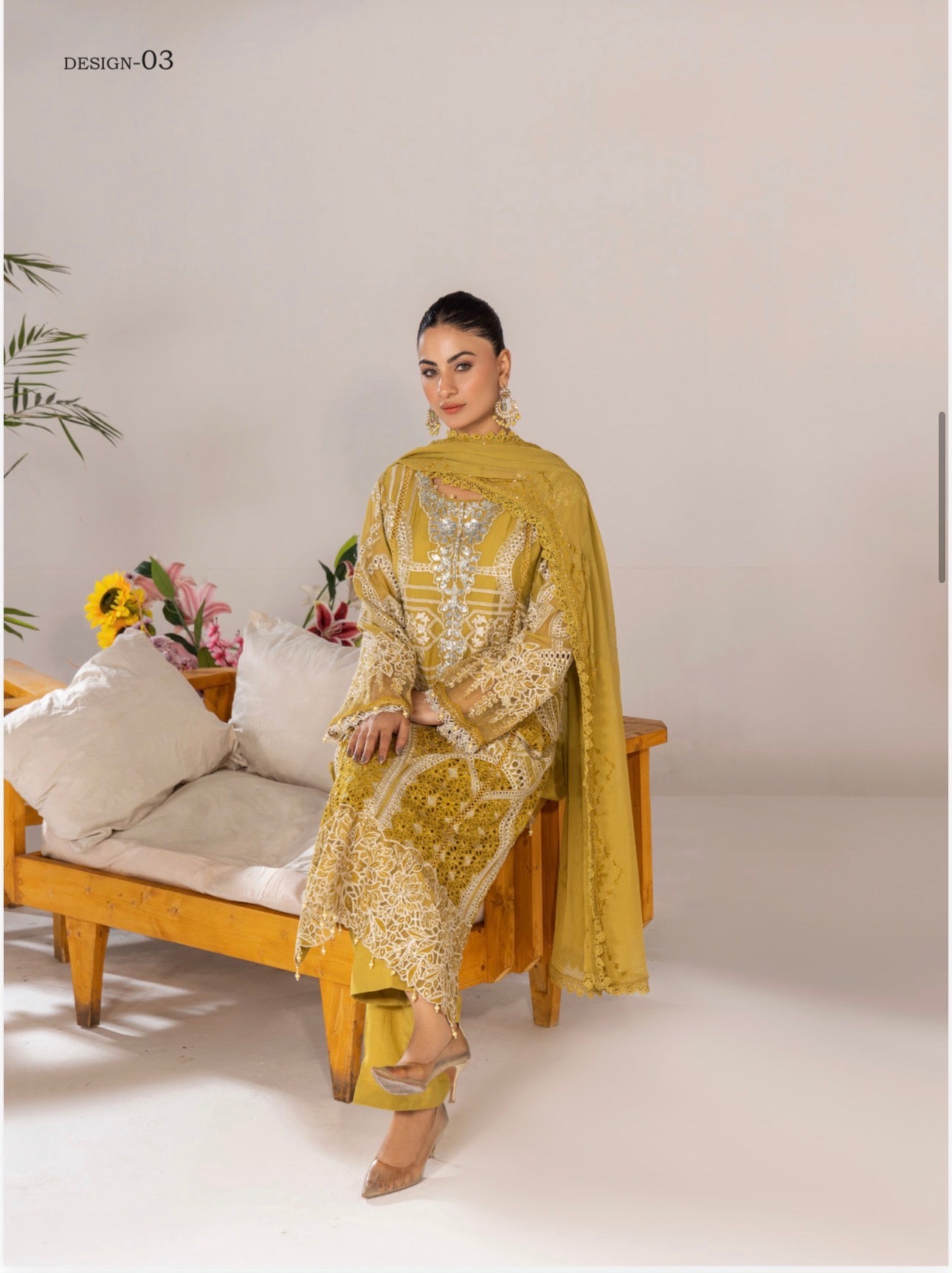 SONIYA Festive Embroidered 3 piece Chiffon Suit | Pakistani Designer Ready-to-Wear