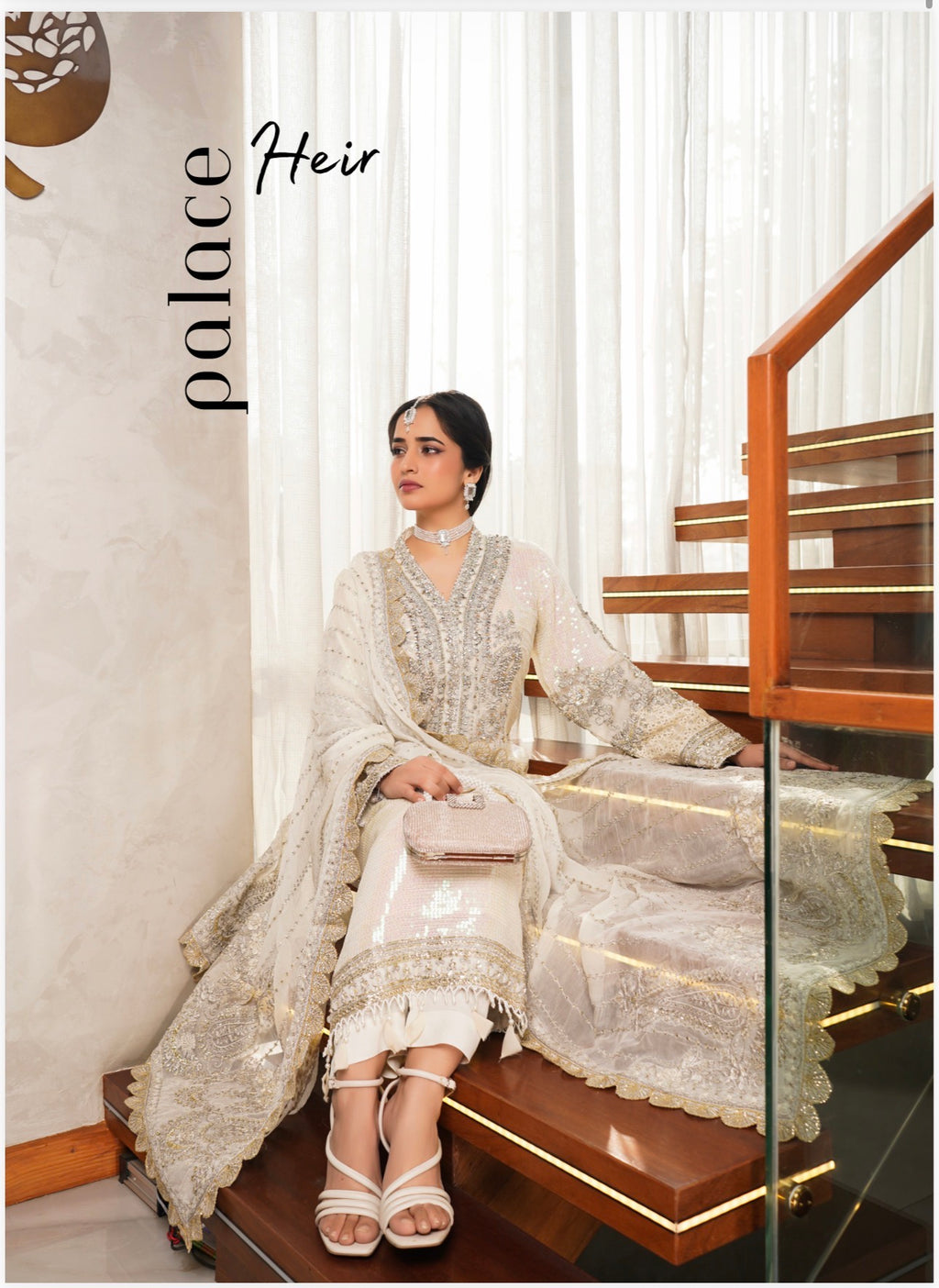 SITARA Luxury Embroidered 3 piece Chiffon Suit | Pakistani Designer Wedding Dress