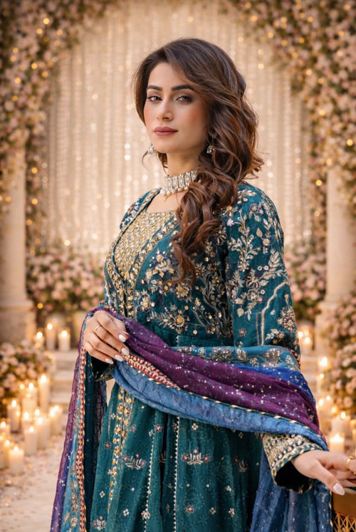 ANUM…..Luxury Embroidered chiffon Maxi