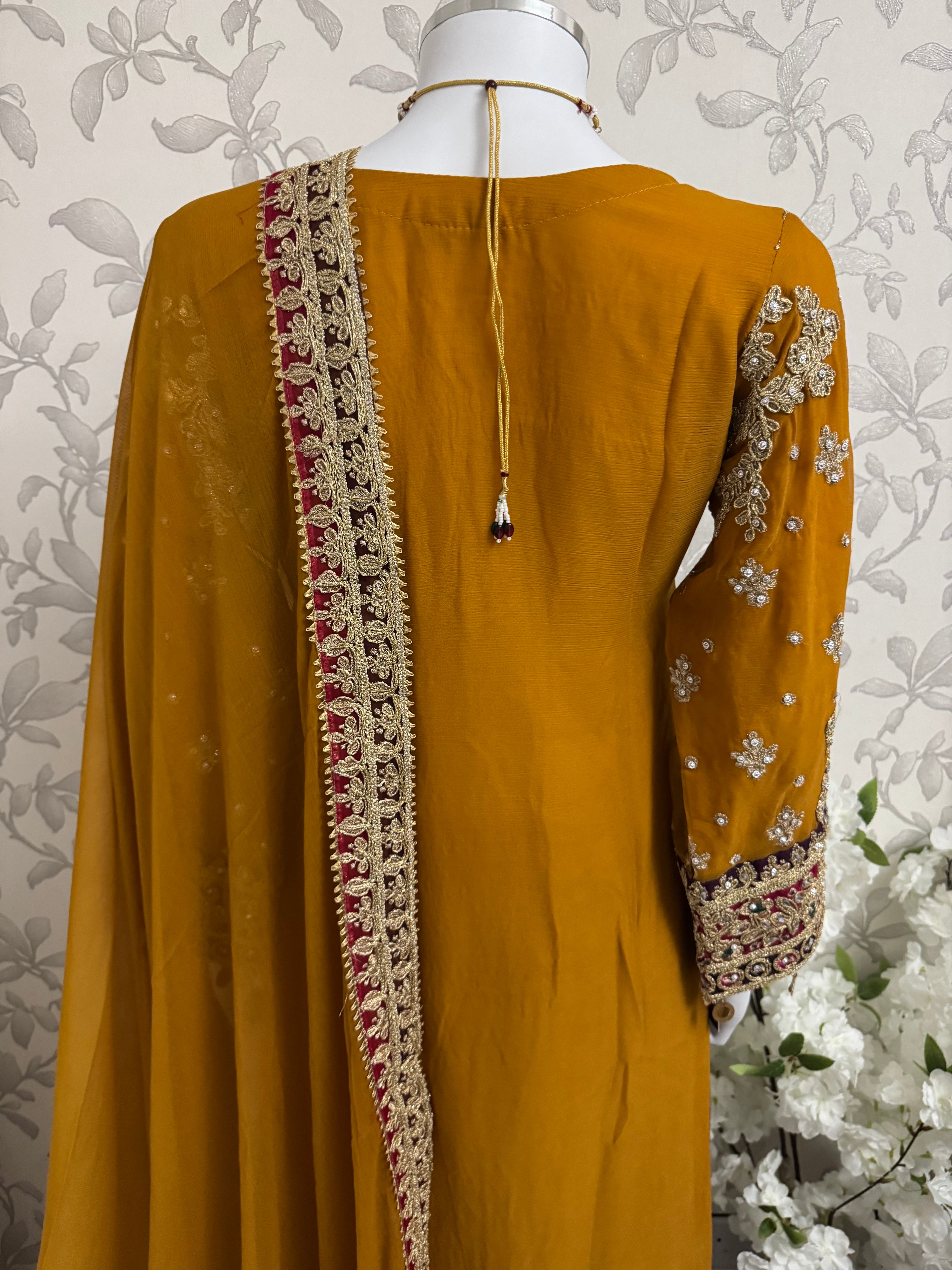 AYLAA Luxury Embroidered Chiffon Suit – 3 Piece Collection
